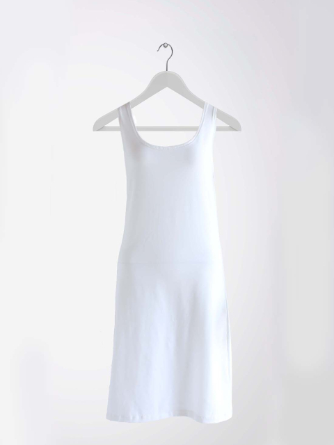 white cotton strap dress white
